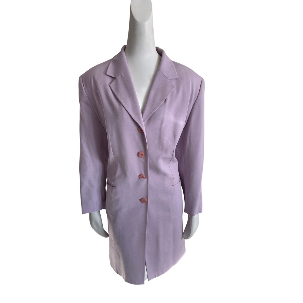 Nygard Collection Lavender Longline Blazer Jacket Size 14 Made in Canada